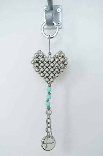 Charm with silver heart and medallion