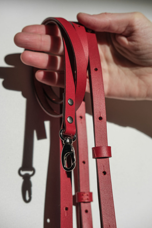 Shoulder + waist straps 1 cm red